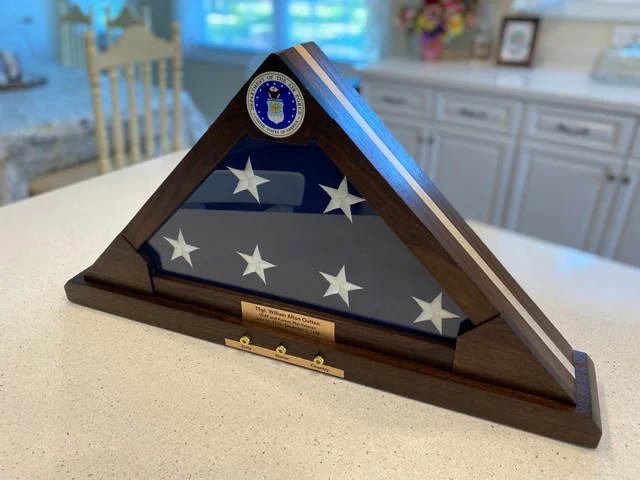 military flag display cases with shell casings