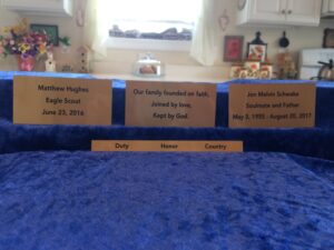 engraved flag display cases