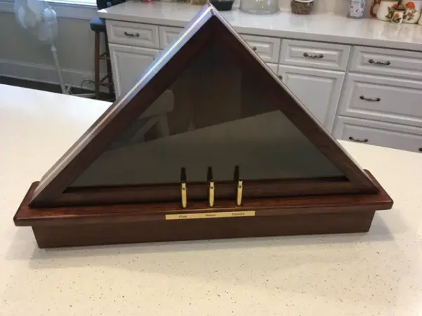military flag display cases with shell casings