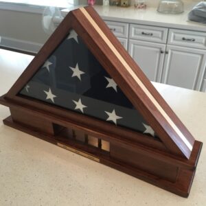 military flag display cases with shell casings