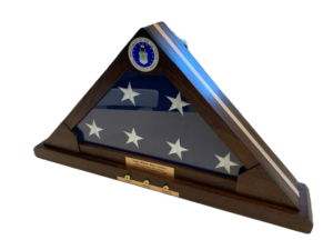 memorial flag display case with shell casings